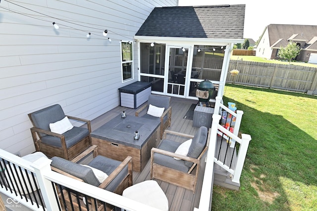 2734 Chalbury Dr, Plainfield, IN 46168 - wooden deck with a sunroom