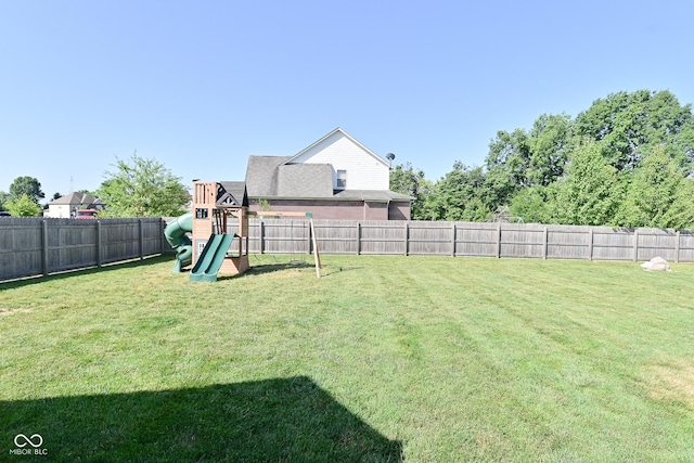 2734 Chalbury Dr, Plainfield, IN 46168 - fenced backyard with a playground