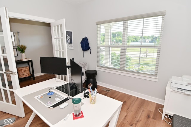 2734 Chalbury Dr, Plainfield, IN 46168 - office area featuring light wood-style flooring and baseboards