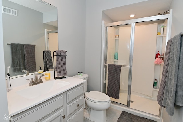 2734 Chalbury Dr, Plainfield, IN 46168 - full bathroom featuring vanity, a shower stall, and tile patterned flooring
