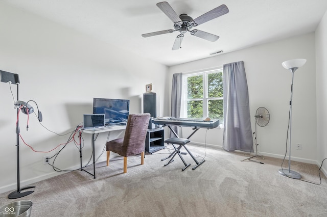 2463 Kettering Way, Indianapolis, IN 46214 - carpeted office featuring baseboards and ceiling fan