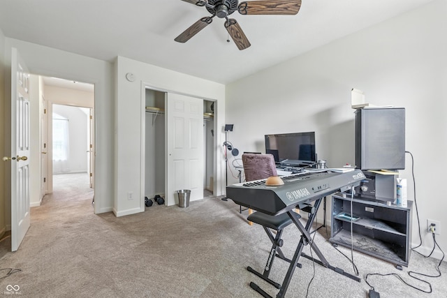 2463 Kettering Way, Indianapolis, IN 46214 - office area with ceiling fan and light carpet
