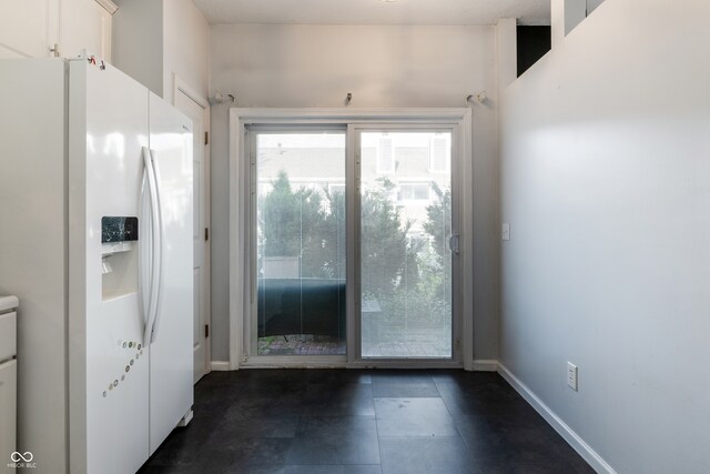 9525 Longwell Dr, Indianapolis, IN 46240 - kitchen with white refrigerator with ice dispenser and white cabinetry