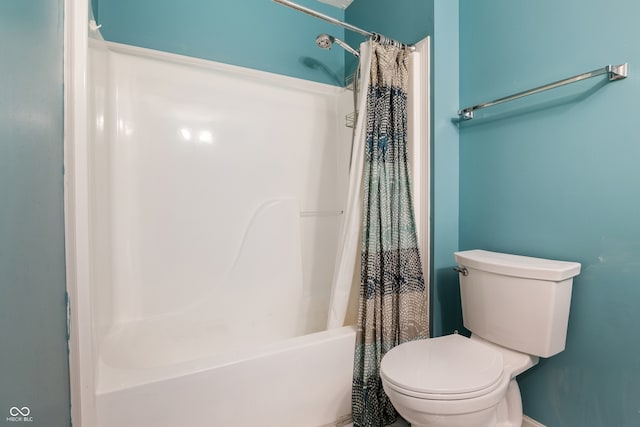 9525 Longwell Dr, Indianapolis, IN 46240 - bathroom featuring shower / bath combo and toilet