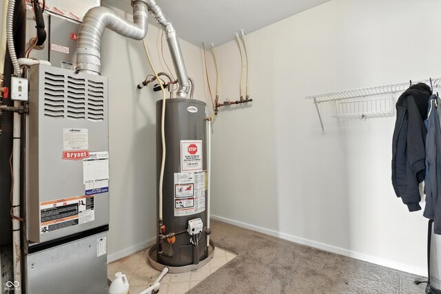 1236 N Aberdeen Dr, Franklin, IN 46131 - utility room featuring water heater and heating unit