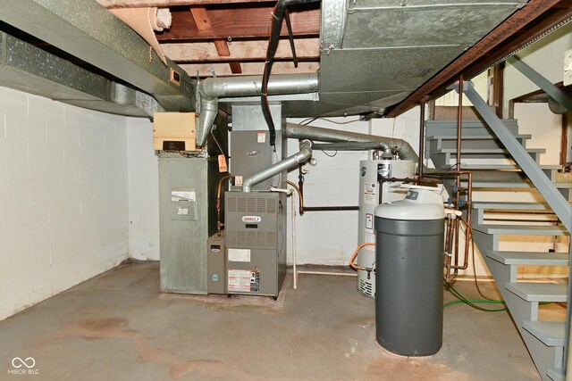 136 W Loretta Dr, Indianapolis, IN 46217 - utility room with water heater and heating unit