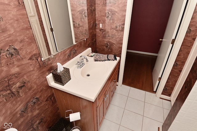 136 W Loretta Dr, Indianapolis, IN 46217 - bathroom featuring vanity and tile patterned flooring