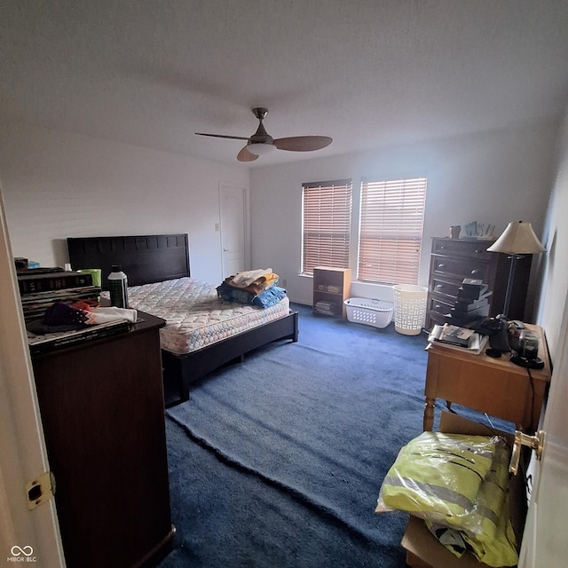 10775 Cyrus Dr, Indianapolis, IN 46231 - carpeted bedroom featuring a ceiling fan