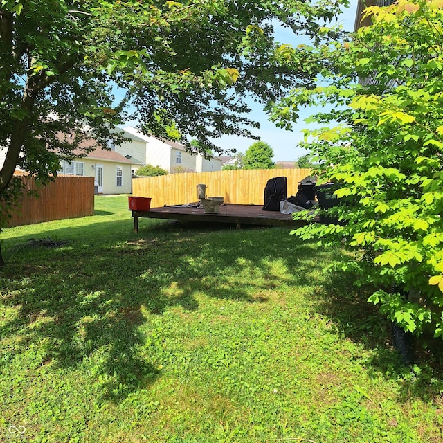 10775 Cyrus Dr, Indianapolis, IN 46231 - view of yard featuring a wooden deck