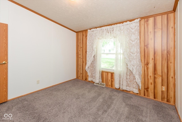 305 Pike St, Darlington, IN 47940 - spare room with carpet floors, a textured ceiling, and crown molding