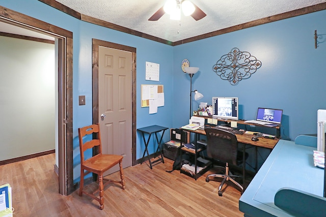 2587 E State Road 55, Wingate, IN 47994 - office space with light wood-style floors, ceiling fan, and a textured ceiling