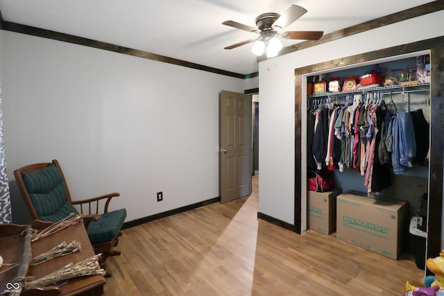 2587 E State Road 55, Wingate, IN 47994 - bedroom featuring light wood finished floors, a closet, and a ceiling fan