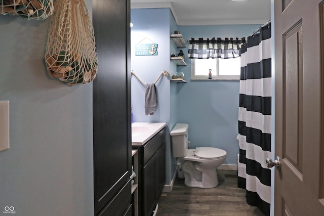 2587 E State Road 55, Wingate, IN 47994 - full bathroom featuring vanity, wood finished floors, and a shower with curtain