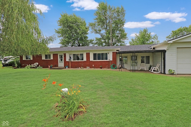 2587 E State Road 55, Wingate, IN 47994 - ranch-style house featuring a front lawn, a garage, and roof with shingles