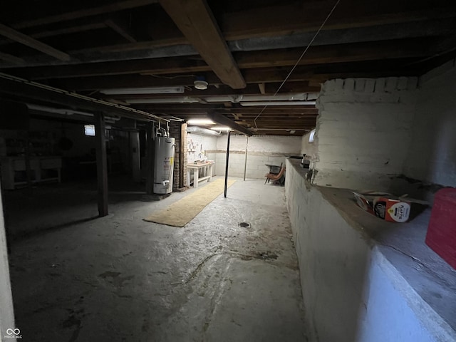 1900 S 25th St, Terre Haute, IN 47802 - unfinished basement with gas water heater