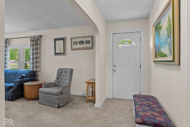 9030 E 700 S, Elizabethtown, IN 47232 - foyer entrance featuring light carpet and arched walkways