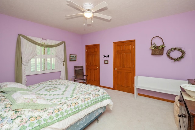 439 Alisa Ave, Seymour, IN 47274 - bedroom featuring light colored carpet and a ceiling fan