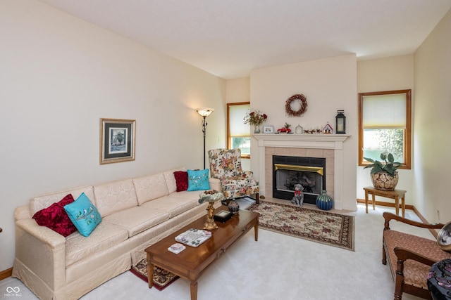 439 Alisa Ave, Seymour, IN 47274 - living area with a fireplace and carpet