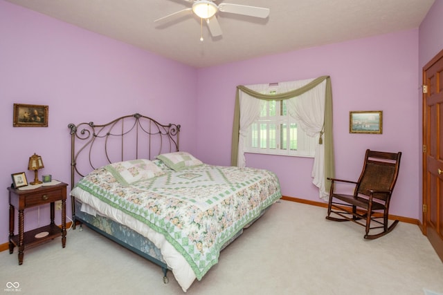439 Alisa Ave, Seymour, IN 47274 - bedroom with light carpet and a ceiling fan