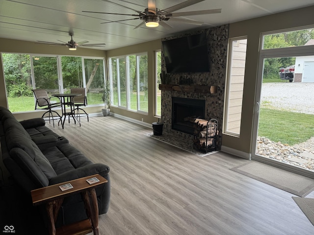 188 Gettysburg, Coatesville, IN 46121 - sunroom / solarium featuring wood finished floors and baseboards