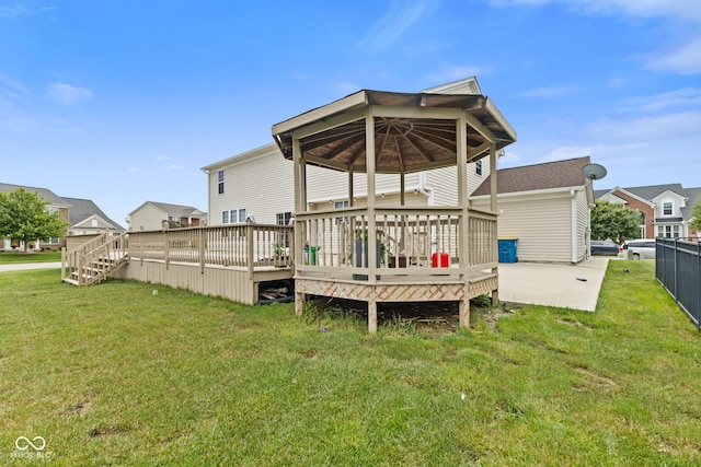 7350 Gold King Way, Indianapolis, IN 46259 - rear view of house with a wooden deck and a gazebo