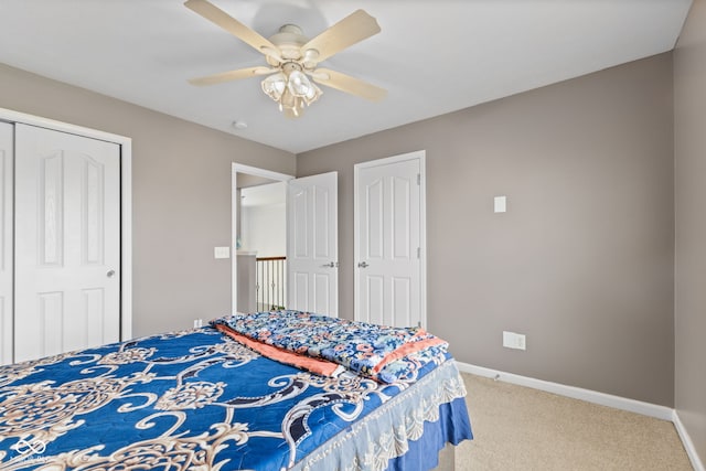 7350 Gold King Way, Indianapolis, IN 46259 - bedroom with light carpet and a ceiling fan