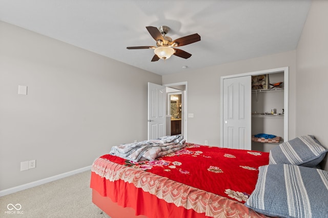 7350 Gold King Way, Indianapolis, IN 46259 - bedroom with carpet flooring, ceiling fan, and a closet