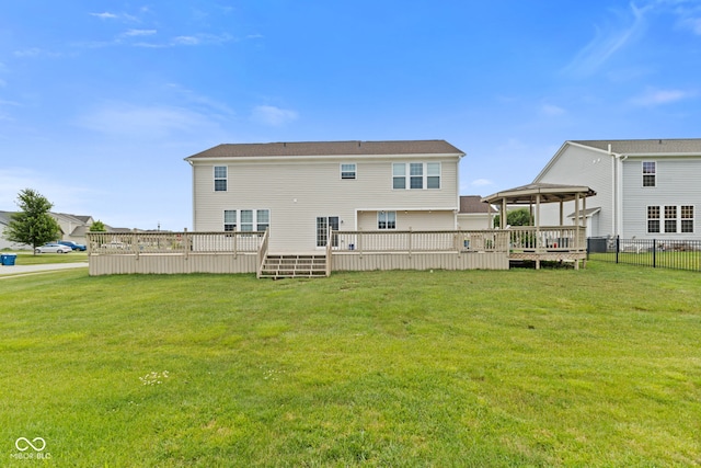 7350 Gold King Way, Indianapolis, IN 46259 - rear view of house with a deck