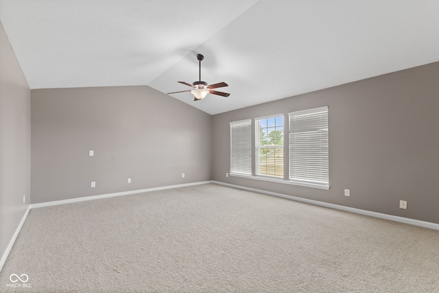 7350 Gold King Way, Indianapolis, IN 46259 - empty room with a ceiling fan, light colored carpet, and vaulted ceiling