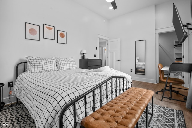 934 Calvary St, Indianapolis, IN 46203 - bedroom with wood finished floors and ceiling fan