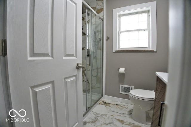 4430 Wexford Rd, Indianapolis, IN 46226 - full bath featuring marble look tiles, vanity, and a marble finish shower