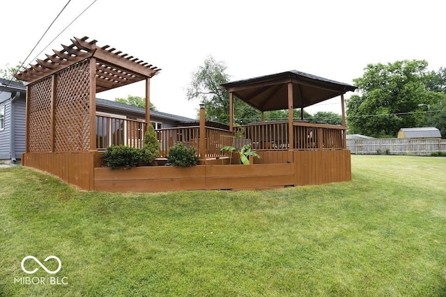4430 Wexford Rd, Indianapolis, IN 46226 - view of yard with a deck and a pergola