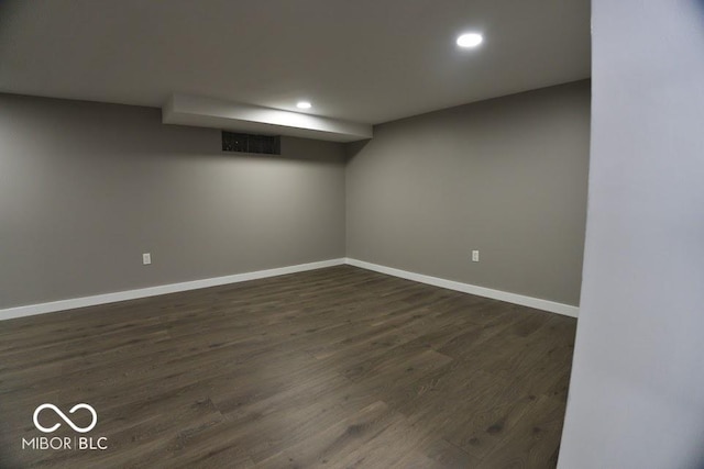 4430 Wexford Rd, Indianapolis, IN 46226 - finished below grade area featuring recessed lighting and dark wood-style flooring
