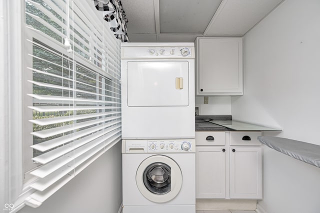 303 E County Road 500 N, Pittsboro, IN 46167 - washroom featuring cabinet space and stacked washer / dryer