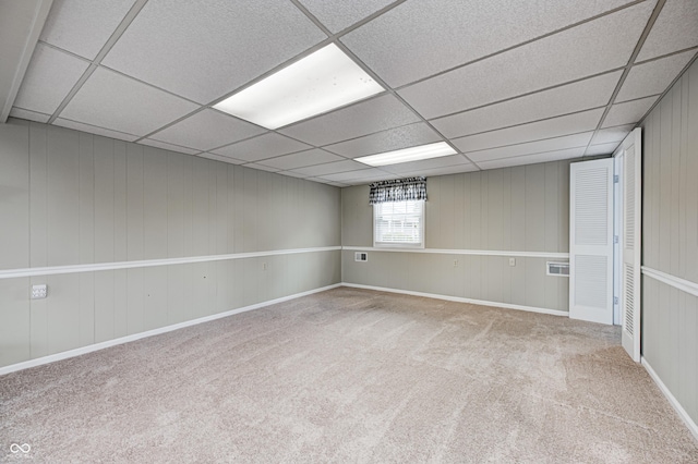 303 E County Road 500 N, Pittsboro, IN 46167 - below grade area featuring a drop ceiling and carpet flooring