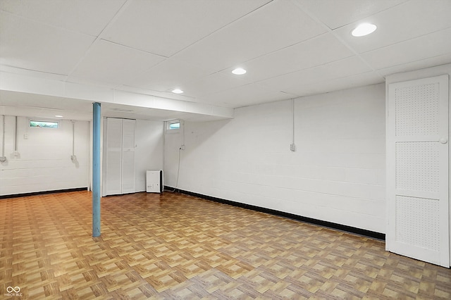 6430 E Southport Rd, Indianapolis, IN 46237 - basement with baseboards and recessed lighting