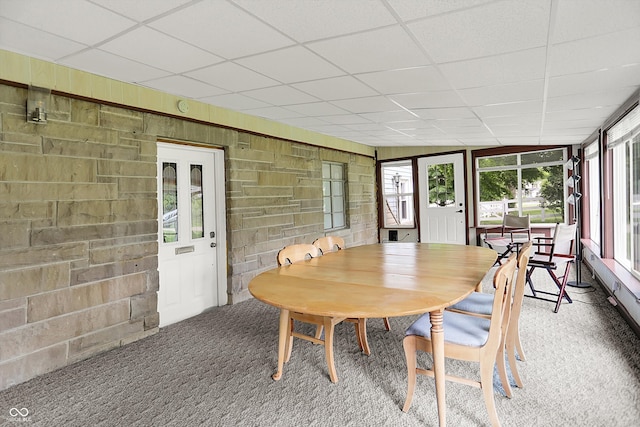 6430 E Southport Rd, Indianapolis, IN 46237 - dining room with a drop ceiling and carpet
