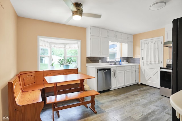 6430 E Southport Rd, Indianapolis, IN 46237 - kitchen with appliances with stainless steel finishes, healthy amount of natural light, and white cabinets