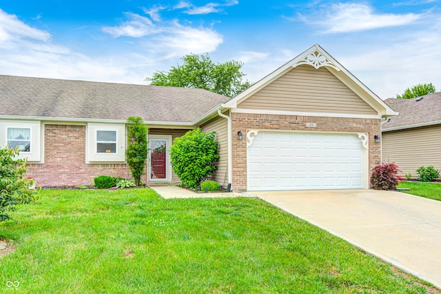 1331 Mccormicks Cir, Danville, IN 46122 - ranch-style house with brick siding, concrete driveway, and a front yard