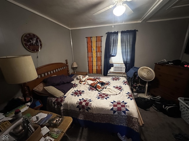 1033 S Locke St, Kokomo, IN 46902 - bedroom with carpet floors, a ceiling fan, and cooling unit