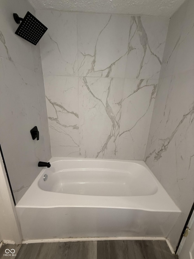 8434 Meadowlark Dr, Indianapolis, IN 46226 - bathroom with wood finished floors and a textured ceiling