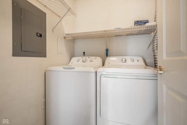 246 Legends Creek Way Apt 207, Indianapolis, IN 46229 - washroom with electric panel and washing machine and dryer