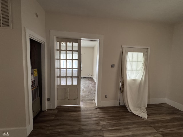 401 S W St, Kempton, IN 46049 - foyer with dark wood-type flooring