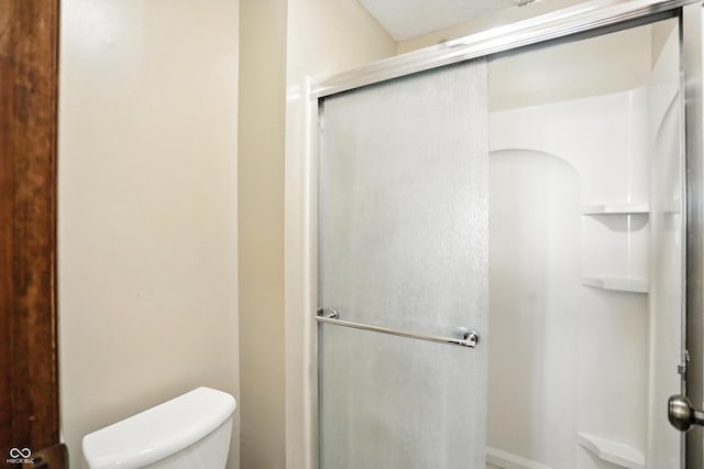 610 Front Royal Dr, Indianapolis, IN 46227 - bathroom featuring a shower stall and toilet