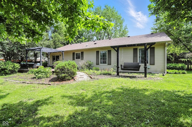610 Front Royal Dr, Indianapolis, IN 46227 - rear view of house with a pergola, a yard, and a patio