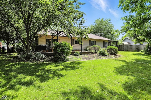 610 Front Royal Dr, Indianapolis, IN 46227 - view of yard with a wooden deck