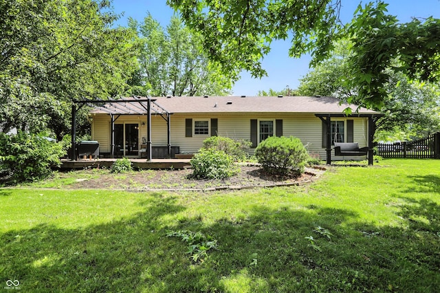610 Front Royal Dr, Indianapolis, IN 46227 - back of house featuring a wooden deck and a pergola