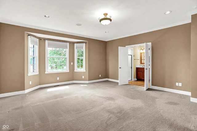 11250 N 600 W, Fountaintown, IN 46130 - unfurnished room with crown molding and light carpet