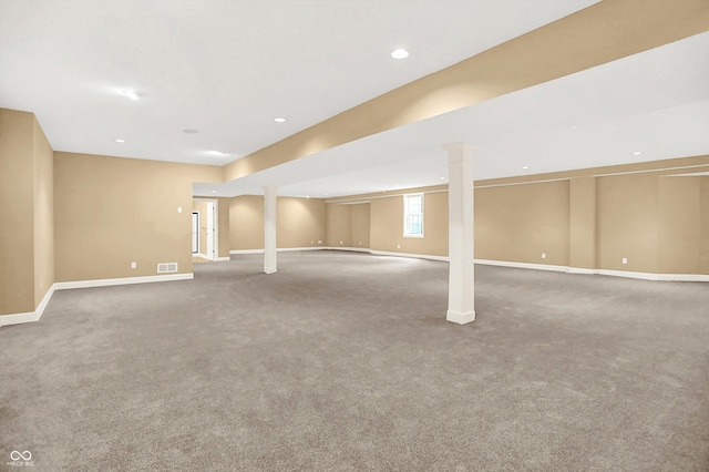 11250 N 600 W, Fountaintown, IN 46130 - below grade area with carpet and recessed lighting