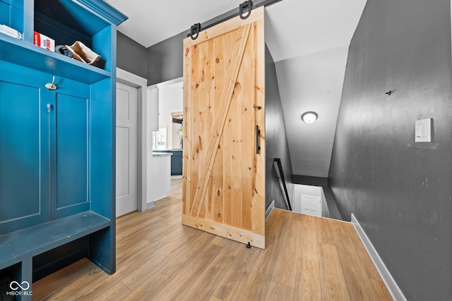 320 Briar Hill Dr, Whiteland, IN 46184 - mudroom with a barn door and wood finished floors